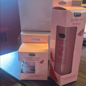 Glow Up Night Moisturizer and Toner Set - Pink b•pure